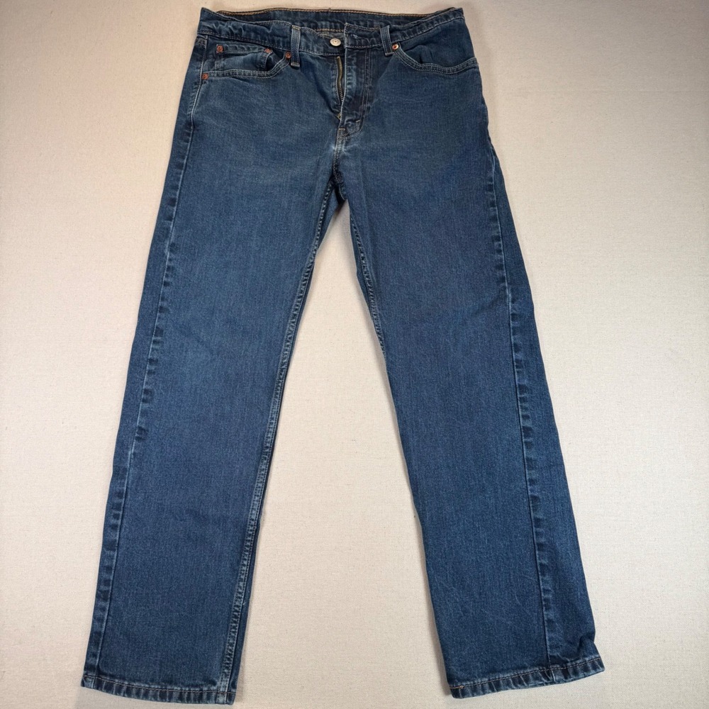 Levis 505 Regular Fit Straight Leg Jeans Mens 32x30 Medium Wash Blue 00505-1954